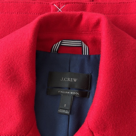 J. Crew Heritage Italian Wool Blend Peacoat Red Size 2 Coat Preppy Classic - Picture 5 of 11
